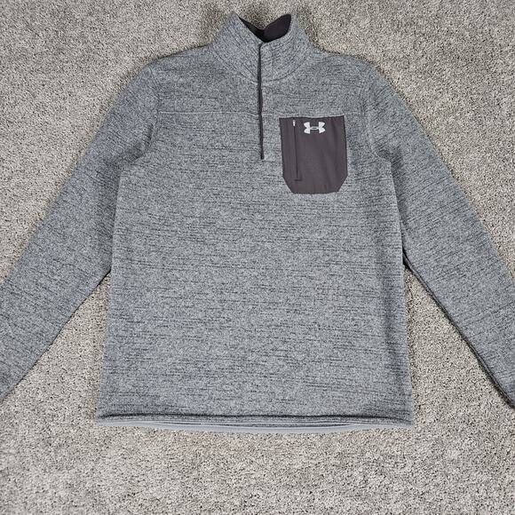 Under Armour Sweatshirt Mens Medium Gray Specialist Henley 2.0 Snap Gorpcore - Picture 1 of 14